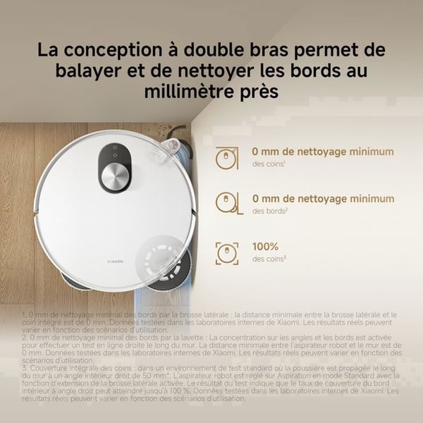XIAOMI 5 - Robotdammsugare - 20 000 Pa - Fällbar dToF-laser - Utsträckbara borstar och mopp - Rengöring med varmt vatten 80 °C