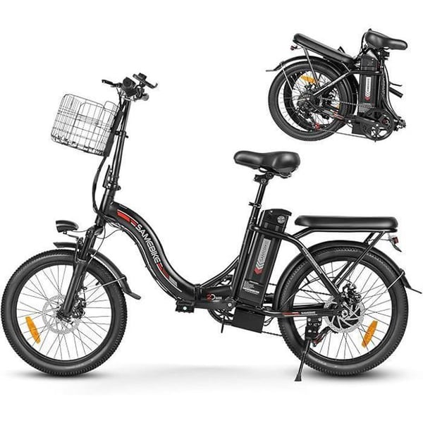 SAMEBIKE CY20 - Sähköinen taittopyörä - Moottori 350W - Akku 36V 12Ah - Toimintamatka 90km - 20" Renkaat - Max 32km/h - Musta