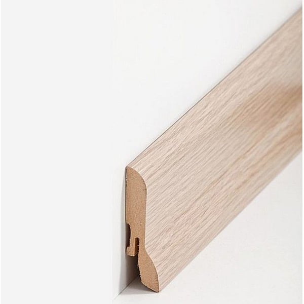 PROVISTON Sockel nr 364 MDF 20 x 60 x 2500 mm ek för att limma, skruva & spika, för att klämma Belagd MDF-kärna 12,5 meter | 5 stycken