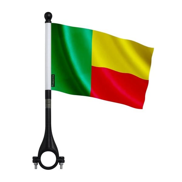Bicycle Flagga Bénin i Polyester – 14 x 21 cm – Cykelflagga – 10 stycken