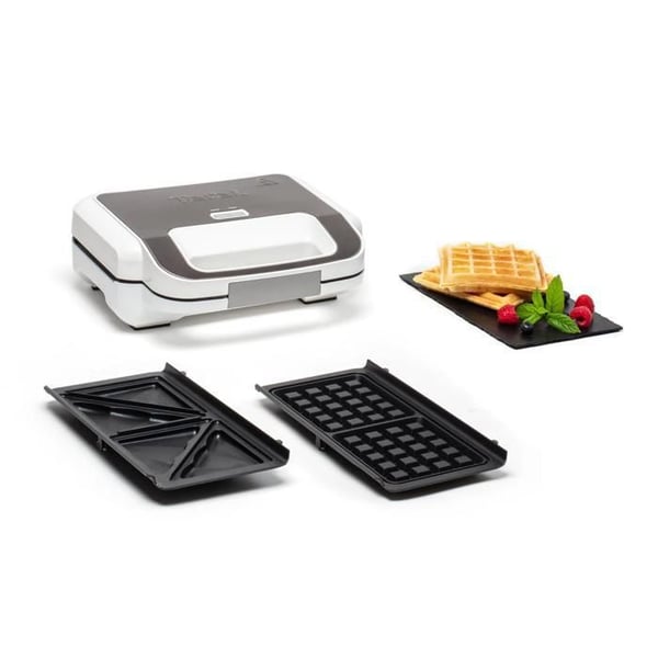 Tefal Snack XL Apparaten för mackor och våfflor, Avtagbara djupa plåtar, SW701110