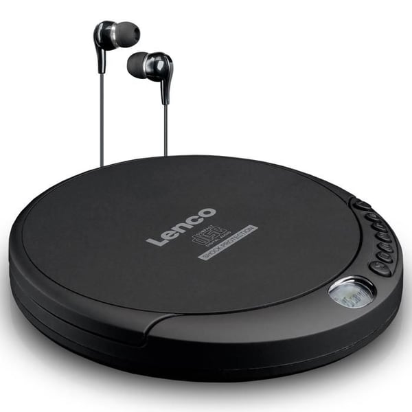 Lenco CD-200 - Bärbar CD-spelare med stötskydd - Svart
