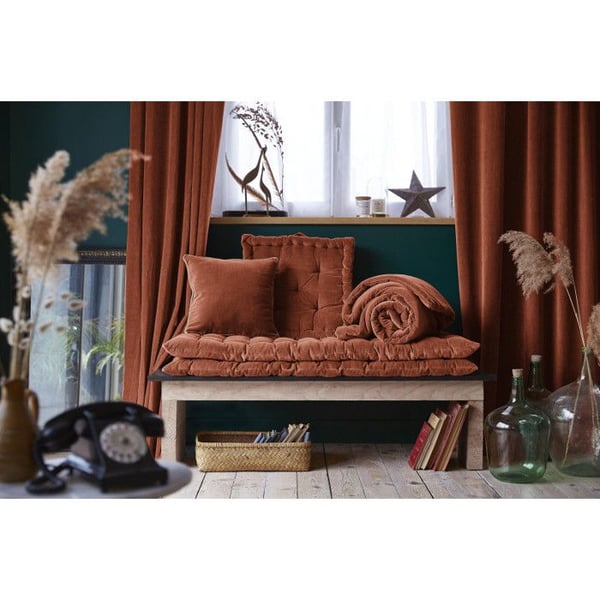 Golvkudde 50 x 50 cm "César" Cotton Velvet - César Terracotta