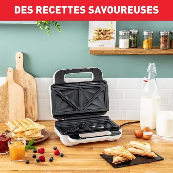 Tefal Snack XL Vaffeljern og Toastmaskine, Aftagelige dybe plader, SW701110