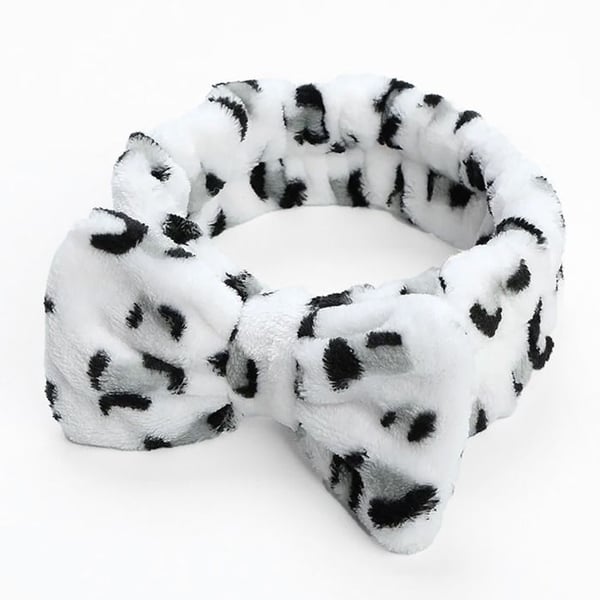 Bandeau Spa - AVIZAR - Vit Leopard - Mjuk - Halkfri - Tvättbar