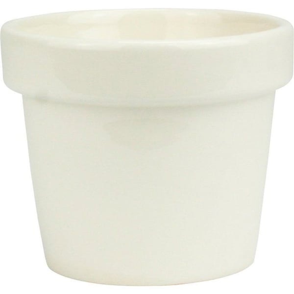 MégaCréa DIY - Liten kruka i keramik Vit beige 8 cm