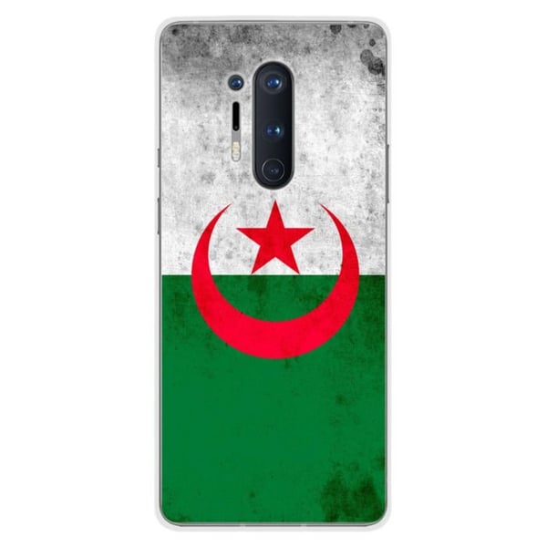 1001Coques - Silikonfodral kompatibelt med OnePlus 8 Pro - Mönster Algeriets flagga - Originaldesign tryckt i Frankrike