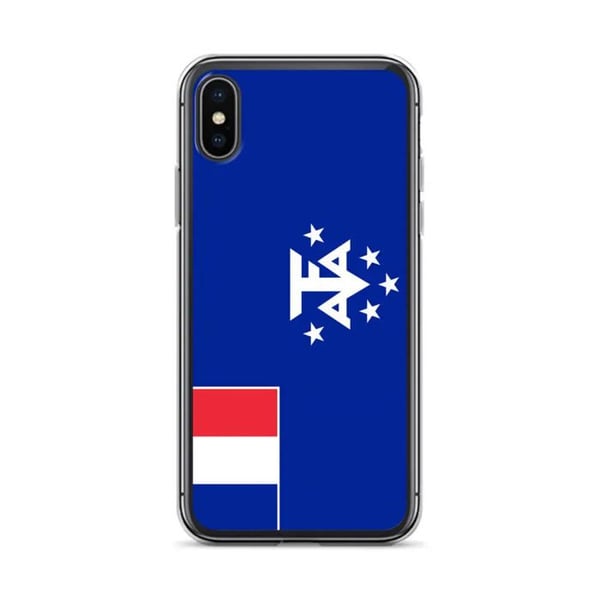 Mobilskal – Franska Antarktis flagga – Kompatibel med iPhone XS – Mjuk fodral – Stötsäker och slitstark – Pixelforma