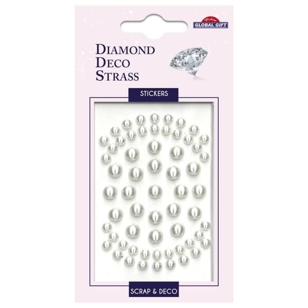 Rhinestone Stickers - GLOBAL GIFT - Vit - Självhäftande - Lätt att använda - Exklusiv design
