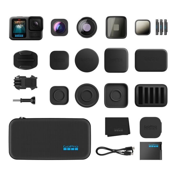 Sportkamera kit + objektiv - GOPRO - Hero 13 Black HB-serie - Vattentät - Nattläge - Ultra-bred synvinkel - Svart