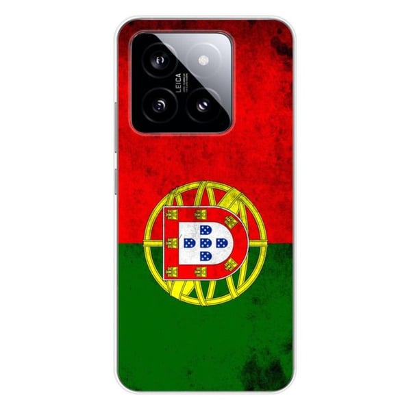 Tryckt silikonfodral som är kompatibelt med Xiaomi 14 Portugals flagga
