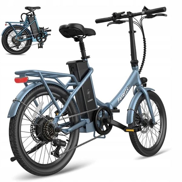 Fafrees F20 Varig blå E-Cykel Foldbar 20 Tommer med Batteri 36V 18.2A, 250W 25 km/h SHIMANO 7