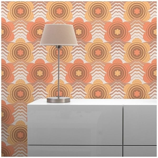 Tapet Blommor M1-No.10945 Non-woven Brun Orange Tadessi 8.50 m x 0.53 m