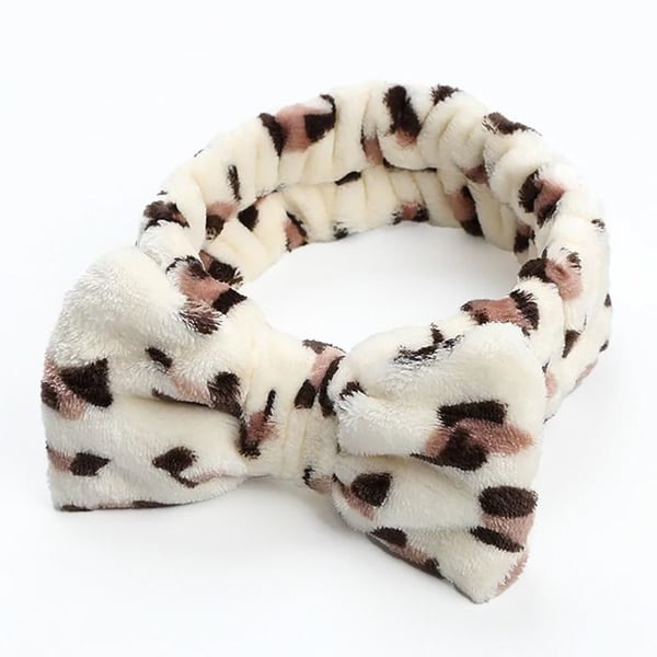 Bandeau Spa - AVIZAR - Leopard Beige - Mjuk och Halkfri - Idealisk för Hudvård - Tvättbar och Hållbar