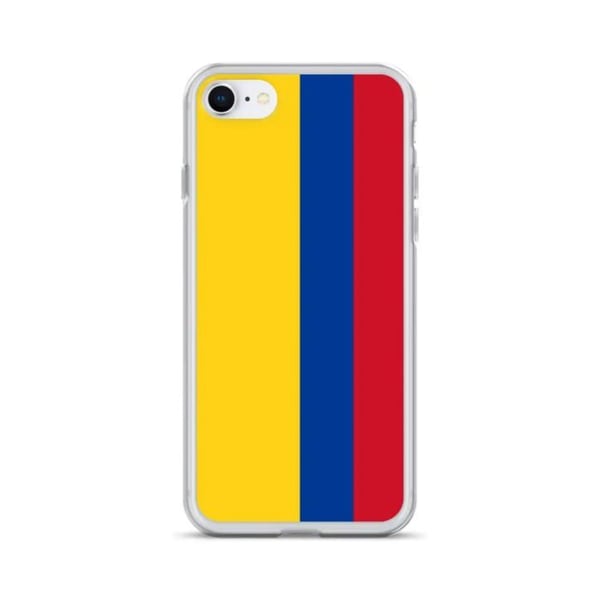 Mobilskal – Colombias flagga – Kompatibel med iPhone 8 Plus – Mjukt fodral – Slitstarkt och stöttåligt - Silikon - Pixelforma