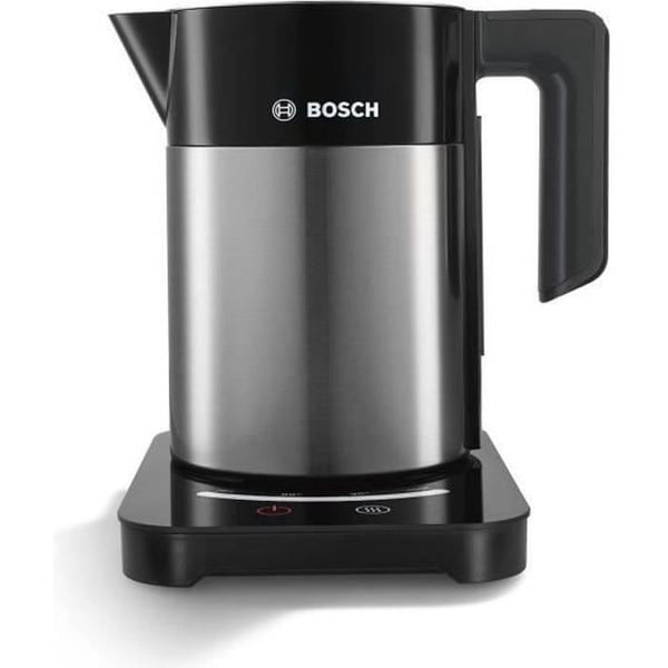 BOSCH TWK7203 programmerbar elkedel - Sort og rustfrit stål - 1,7L - 360° base - Automatisk slukning