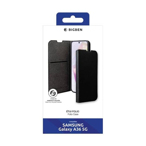 Folio-fodral - BigBen Connected - Samsung Galaxy A36 5G - Ställfunktion - Kortfack - Svart