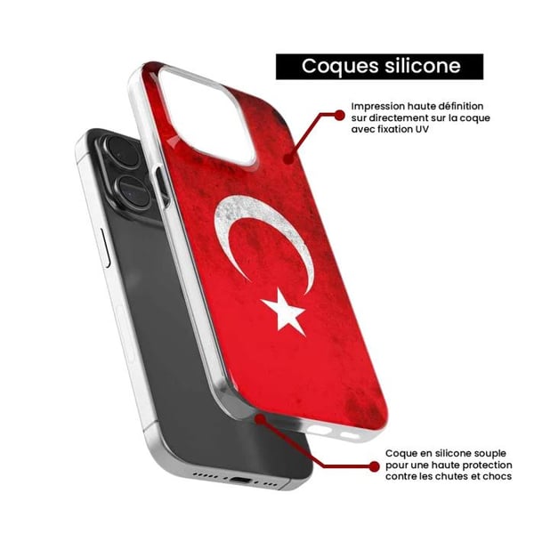 Tryckt silikonfodral kompatibelt Apple iPhone 15 Plus Türkiye Flag