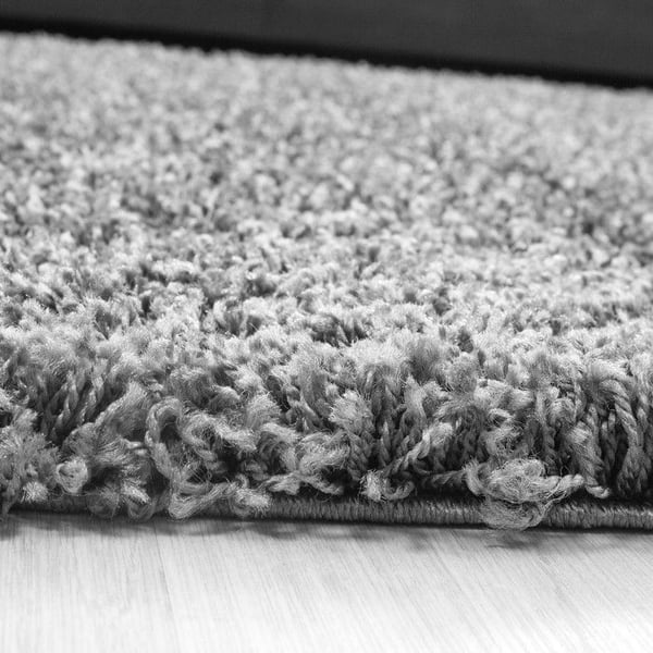 Tapis Shaggy - Ayyildiz - 200x200 cm - Ljusgrå - 30 mm - Inomhus - Rund
