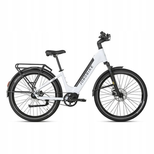 JOBOBIKE LUXE - Elcykel - 250 W - 36 V - 15 Ah - Centrummotor - Kompatibel med en app - 27,5 tum - Vit