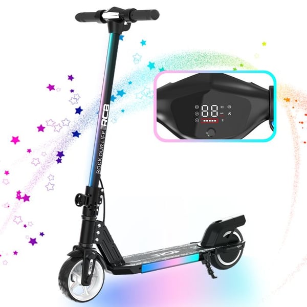 RCB Elektrisk Sparkcykel Barn 220W – 6,5" Däck – 15 km/h – Fällbar – Räckvidd 6-10 km – Svart