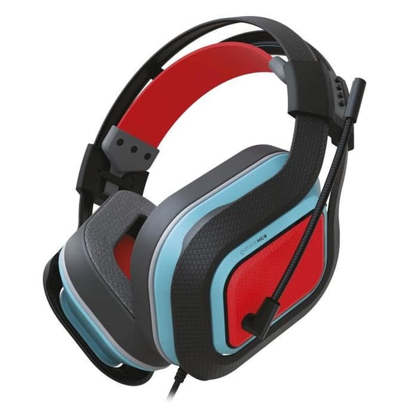 Gioteck - Kabel stereo gaming headset HC-9 Blå och Röd för Switch/Switch Lite, PC, Mac och Mobil