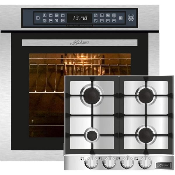 Kaiser EH 6306 R+KG 6357, inbyggnadsugn, rostfritt stål, 79L + gaskokplatta 60cm