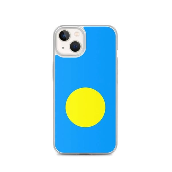 Mobilskal – Palauernas flagga – Kompatibel med iPhone 13 – Mjukt fodral – Slitstarkt och stöttåligt - Silikon - Pixelforma