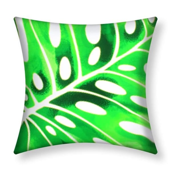 Kuddfodral - AVIZAR - Set om 2 - 40x40 cm - Monstera-mönster - Grön och Vitt