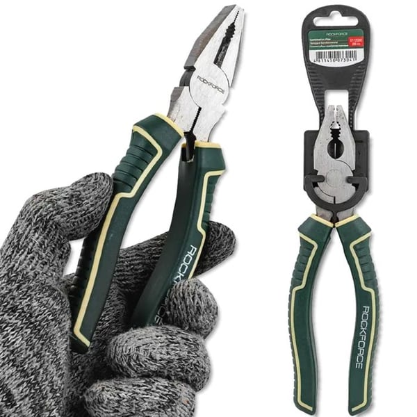 Kombinerade universella tänger - Rockforce - 200 mm - Krom-vanadiumstål Cr-V - Ergonomiskt handtag
