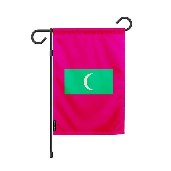 Maldivernas Trädgårdsflagga – 32 x 47,5 cm – Hållbar Polyester – Horisontellt Format – Utomhus – Pixelforma