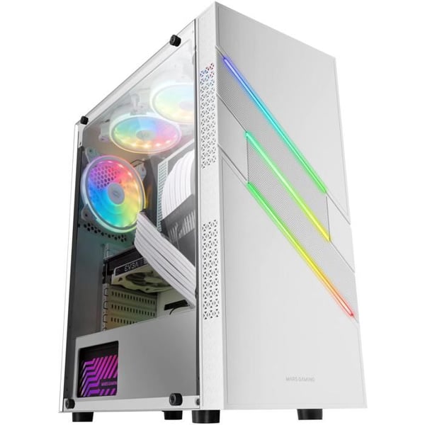ATX semi-tornlåda - Mars Gaming - Mc-U3 - ARGB - Vit - Fläktar 12 cm