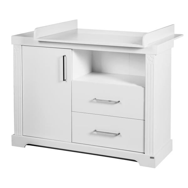 Skötbord ROBA Maxi - 2 Lådor, 1 Dörr, 1 Öppen Fack - Vit Trä