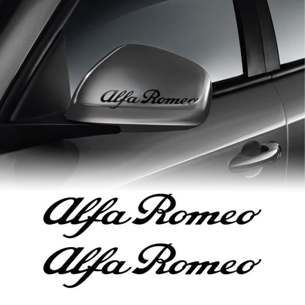 Klistermärken - Alfa Romeo - Speglar/Handtag - Svart - 10 cm - 2 Styck