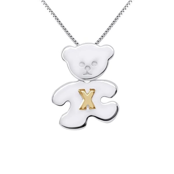 Pendelf - LÉA & ARTHUR - BÄR - Silver 925 - Guldpläterad - Barn