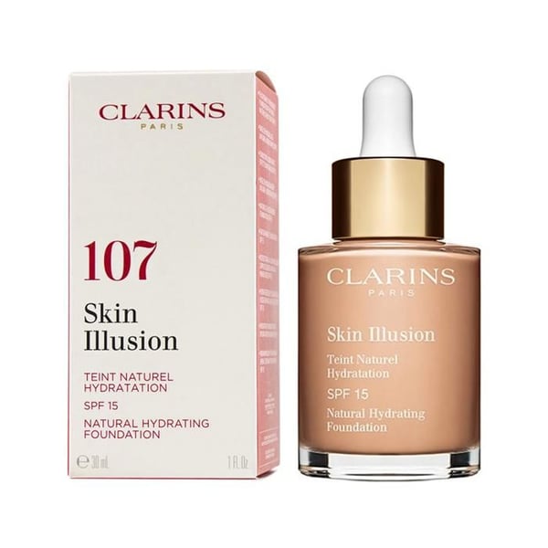 Clarins Skin Illusion Teint Naturel Hydratation Naturlig återfuktande foundation 107 SPF 15 30 ml