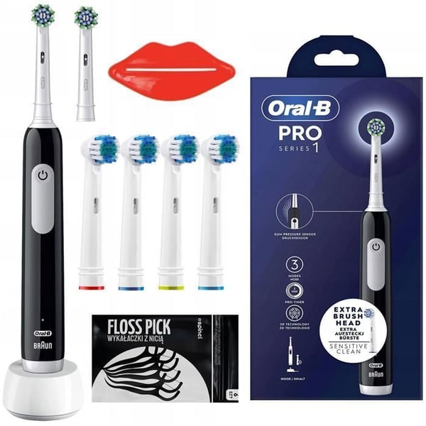 Elkostandborste - Oral-B - Pro Series 1 - 3 lägen - Trycksensor - Svart