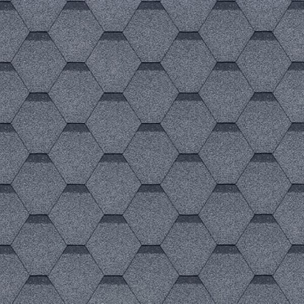 Bardeaux bitumineux Hexagonal Rock Timbela H-GREY, färg grå - takbitumen 3 m2
