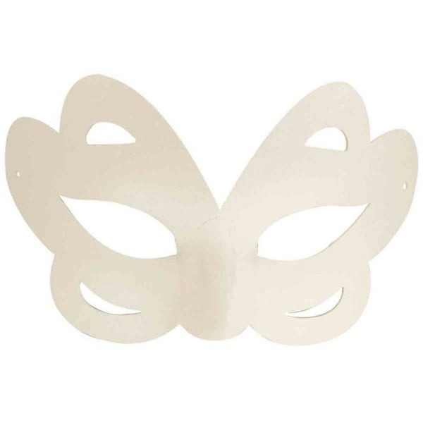 MégaCréa DIY - Barnmask i venetiansk stil 5 i komprimerat papper 20 x 10 cm satängband