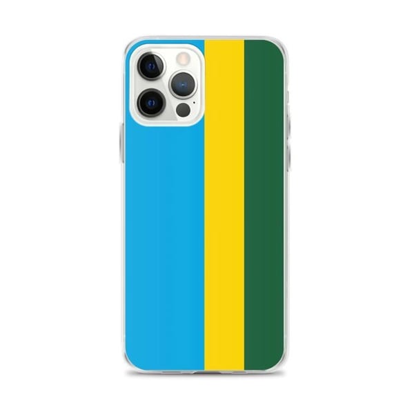 Telefonfodral – Rwanda flagga – Kompatibel med iPhone 12 Pro Max – Mjukt fodral – Slitstarkt och stötresistent - Silikon - Pixelforma