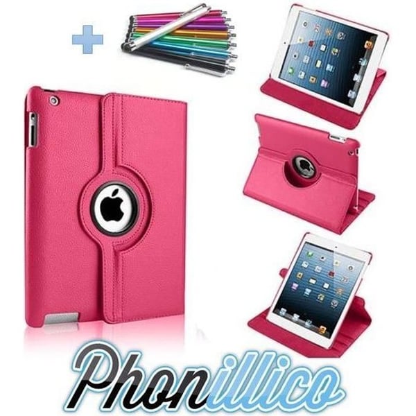 Rosa fodral + stylus kompatibelt med Apple iPad Air 2 Air 1