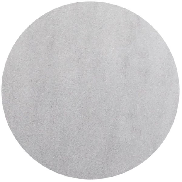 Ayyildiz Modern design matta Silver 160 cm rund korta fibrer, Enfärgad, för Vardagsrum, halkfri baksida