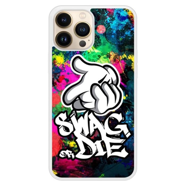 Coque i silikon förstärkt med tryck kompatibel med Apple iPhone 13 Pro Max Swag or die