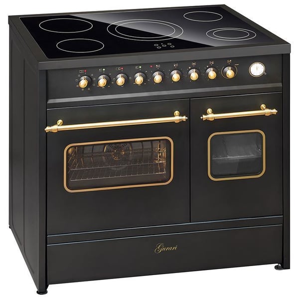 Elspis elektrisk - GURARI - GCH E 912 DF BL r - Vitrokeramisk 90 cm - Dobbelt ovn - Svart
