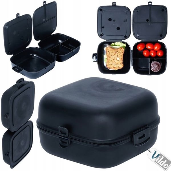 Lunchlåda - VILDE - Stor - Matt svart - 2x700 ml - Utan BPA