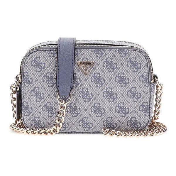 GUESS Axelhänväska blå vit för kvinnor - Noelle II Crossbody Kamera Väska Slate Logo 325180