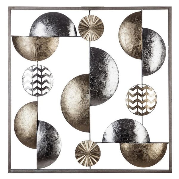 "Guld & Silver" metall väggdekoration 50 x 50 cm Atmosphera