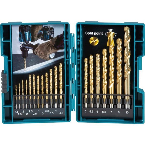 Metallborr HSS-Tin - Kartong med 19 delar - Makita