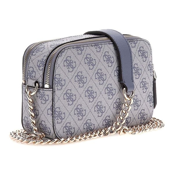 GUESS Axelhänväska blå vit för kvinnor - Noelle II Crossbody Kamera Väska Slate Logo 325180