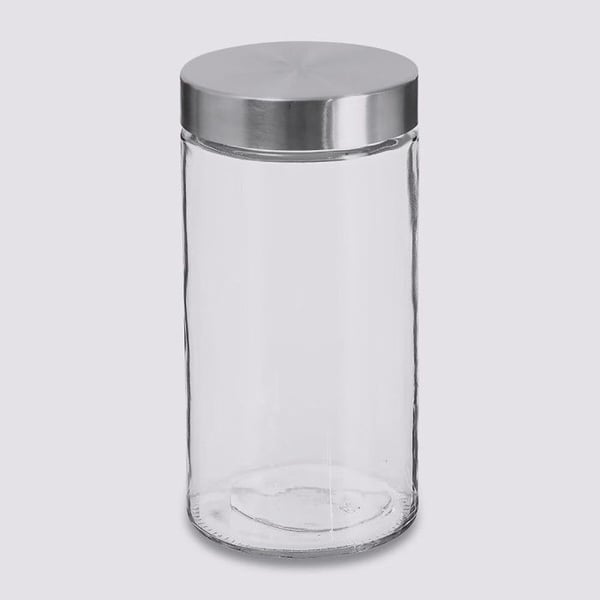 1,7 liters förvaringsburkar av glas och rostfritt stål med lufttätt lock Atmosphera
